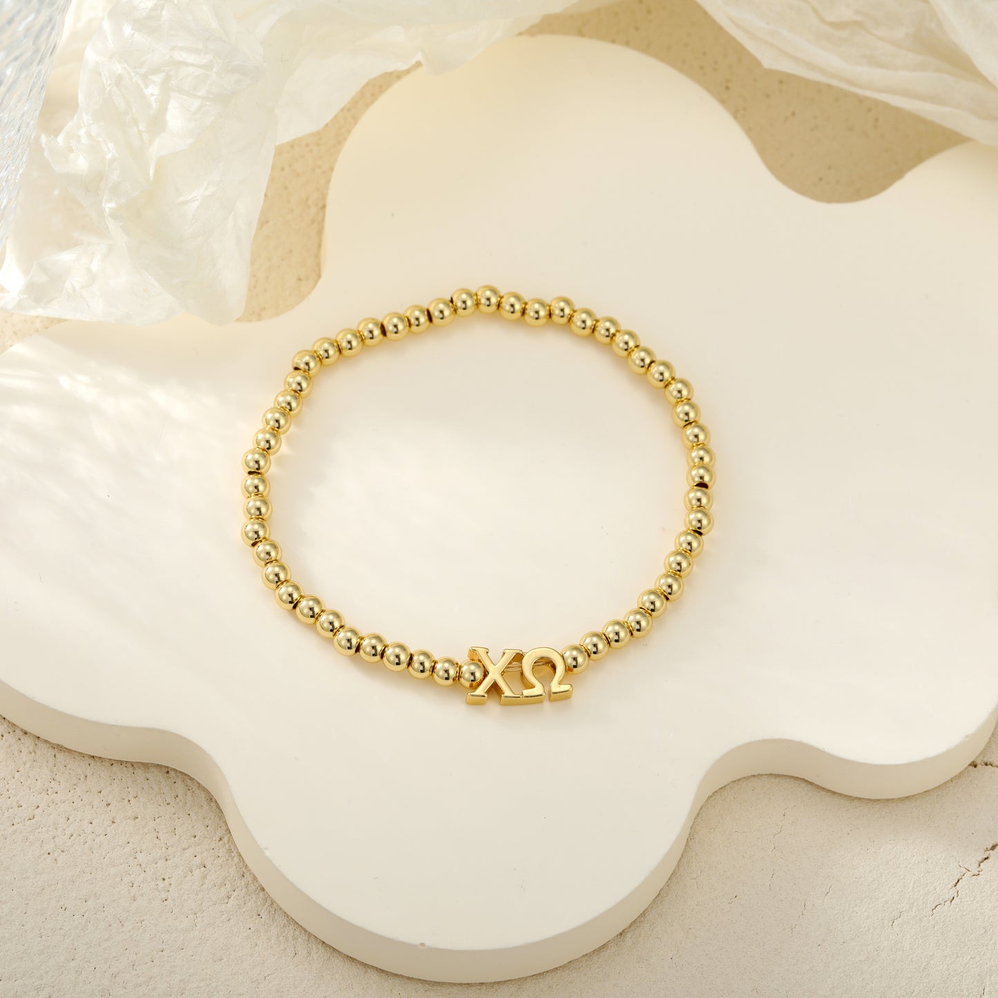 Chi Omega Beaded Bracelet